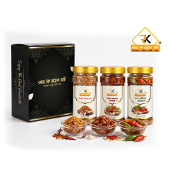 চিংড়ি বালাচাও ২০০, গরুর মাংসের আচার ২৫০ ও নাগা মরিচের আচার ২৫০ গ্রামের কম্বো